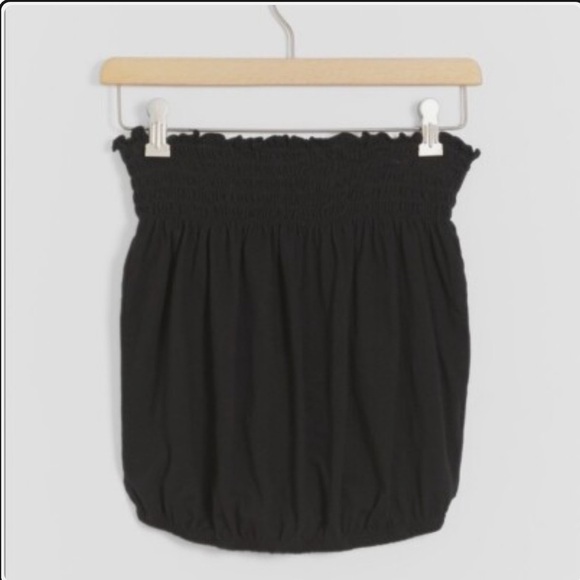 NWT Anthropologie T.la Black Strapless Tube Top  Smocked Details - Picture 1 of 4